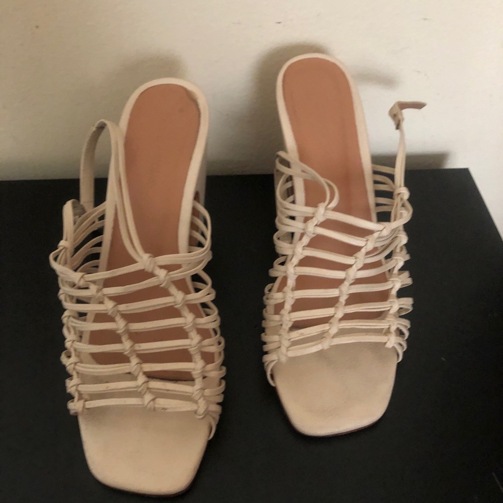 Rachel Comey Beige Strappy Slide Sandals